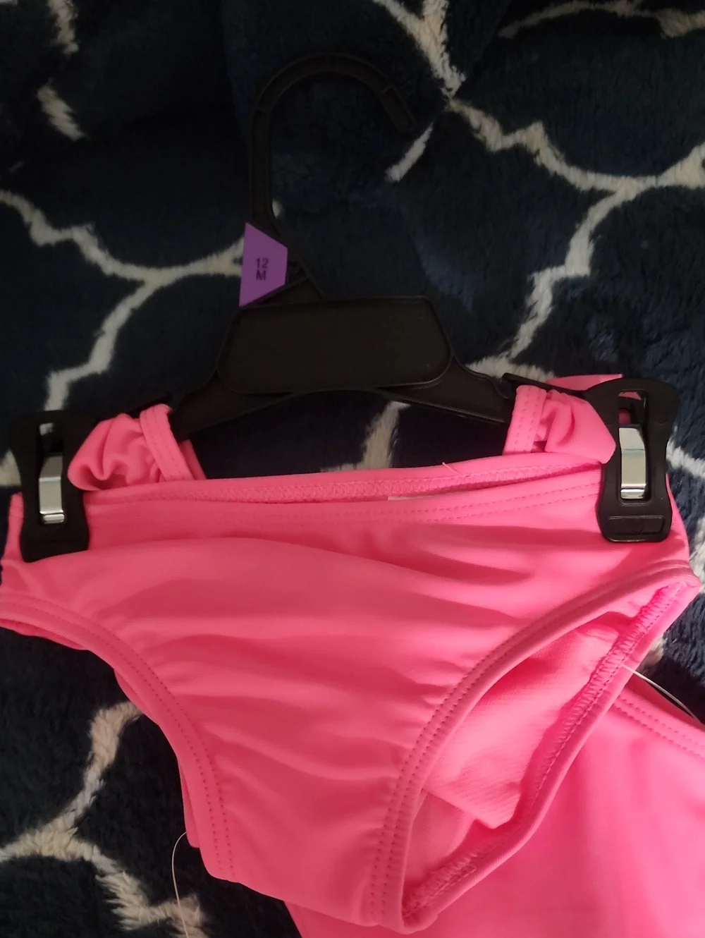 wonder nation Pink Ruffle-Shoulder Tankini Set Size 12m